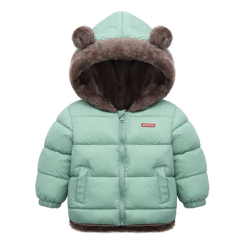 inter Baby Jacket – Cute Cartoon Hooded Warm Coat 2–6Y Kids Outerwear