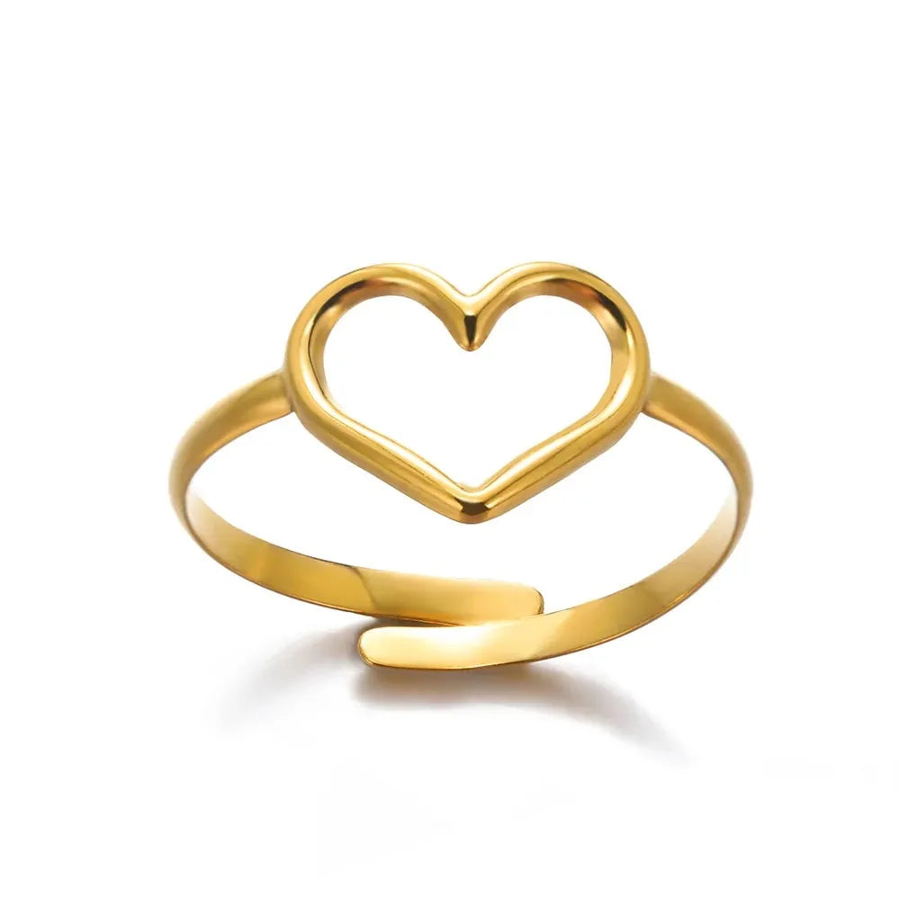 Zircon Little Heart Stainless Steel Ring – Minimalist Dainty Valentine’s Gift for Women