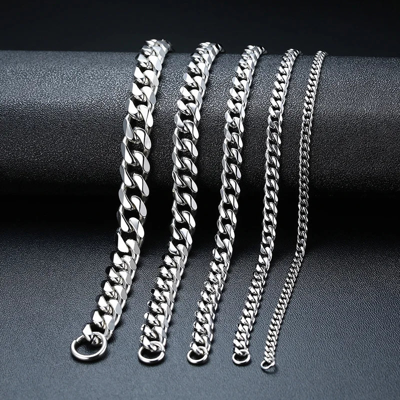 Stainless Steel Cuban Link Bracelet – Mens & Womens Unisex Jewelry