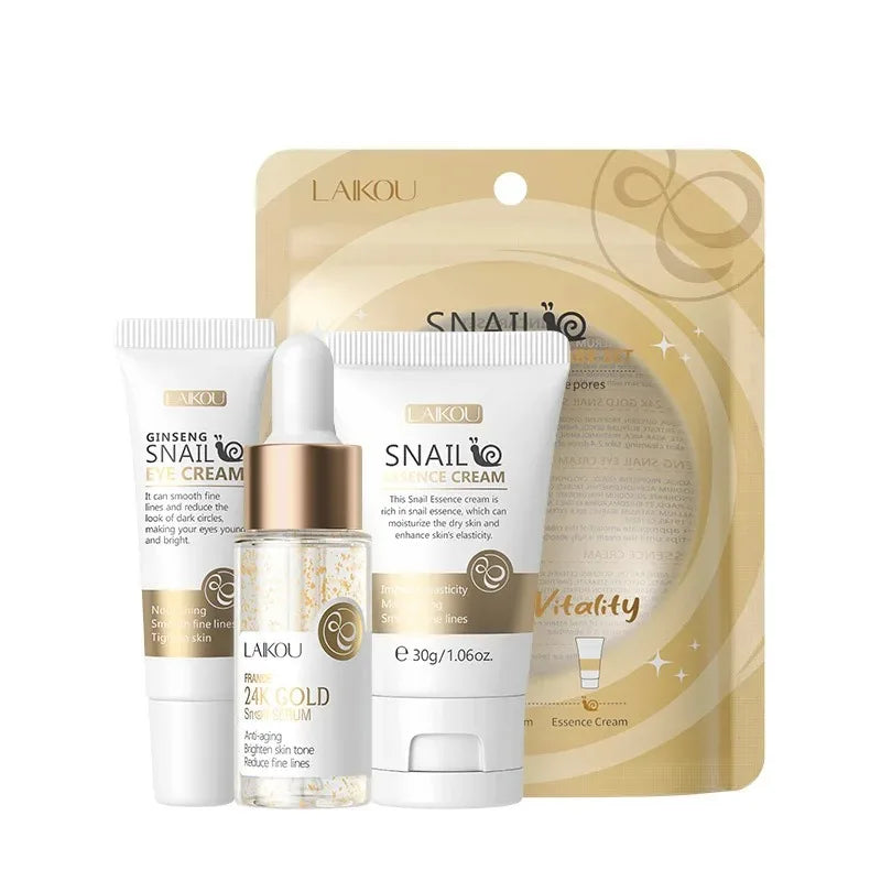 LAIKOU Vitamin C Skincare Set – Serum, Eye & Face Cream (3pcs)
