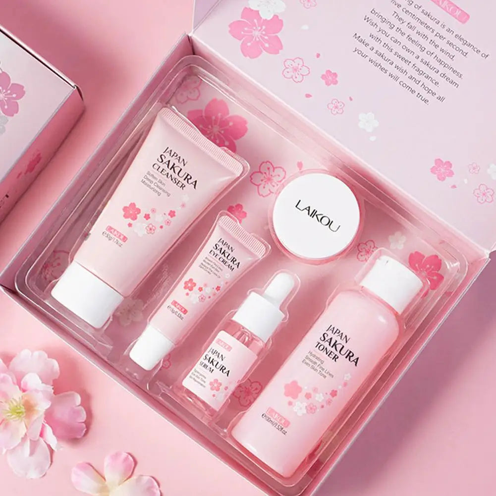 Sakura Skincare Gift Set – Cream, Toner, Serum & More (3/5pcs)