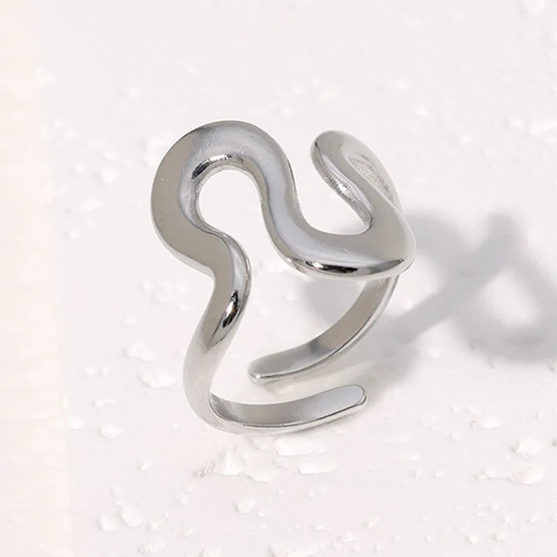 18K Gold Plated Open Ring – Waterproof Stainless Steel Women’s Jewelry
