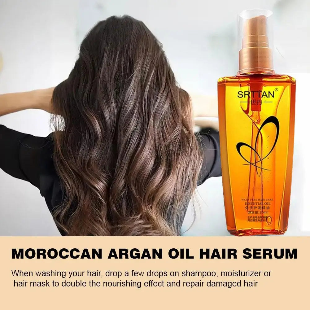 Argan Oil Hair Serum – Anti-Frizz, Split-End Repair & Glossy Shine