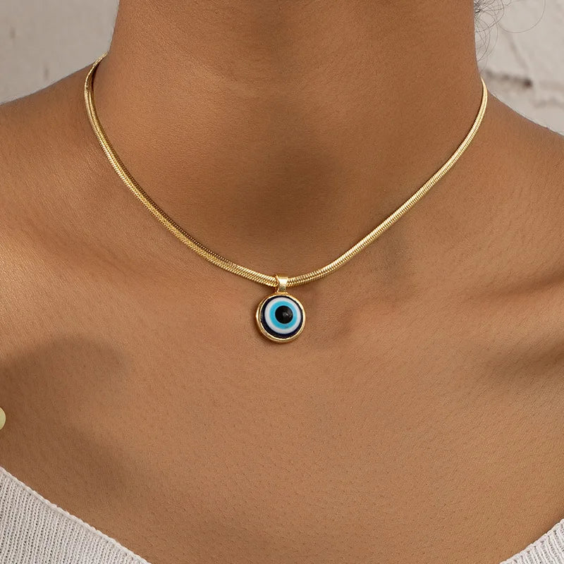 Double Layer Evil Eye Pendant Necklace – Turkish Women’s Jewelry Gift