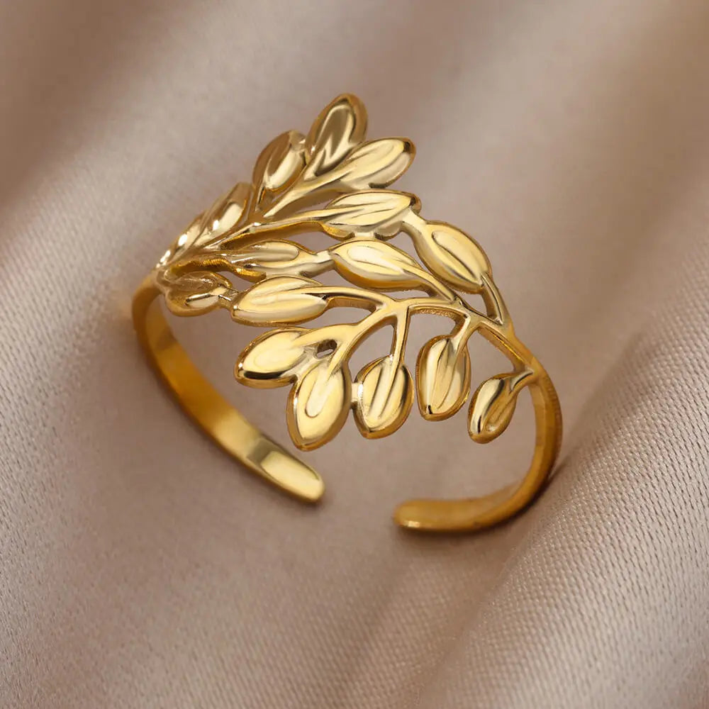 2025 Trendy Gold Stainless Steel Rings for Women – Wedding & Couple Jewelry