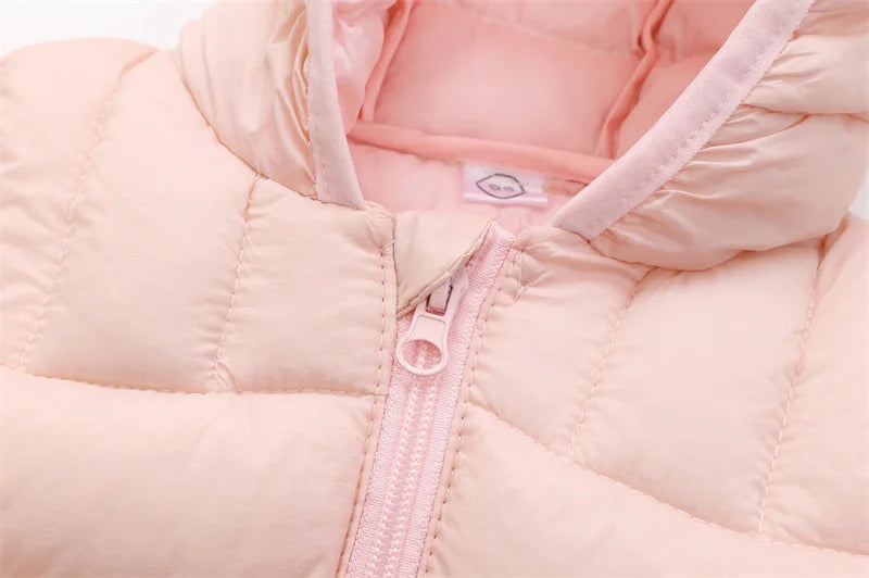 2025 Kids Hooded Cotton Jacket – Boys & Girls Winter Thick Warm Zipper Coat 2-6Y