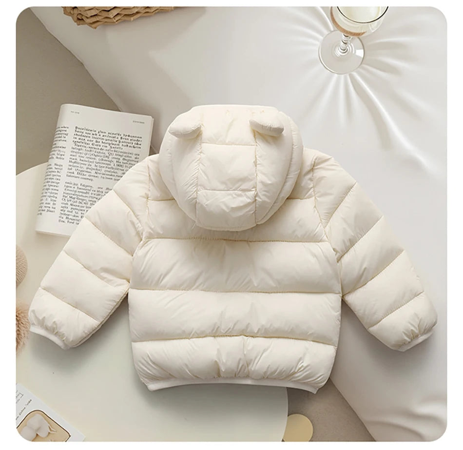 2025 Autumn Winter Kids Hooded Jacket – Warm Zipper Coat Parka for Boys & Girls