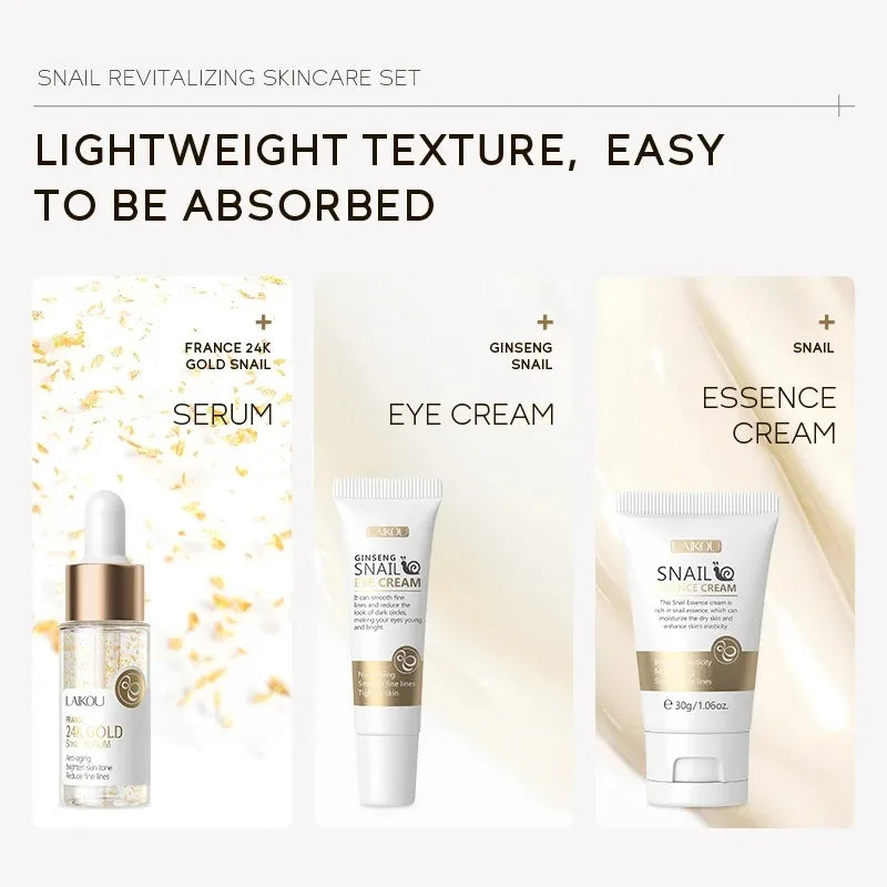 LAIKOU Vitamin C Skincare Set – Serum, Eye & Face Cream (3pcs)