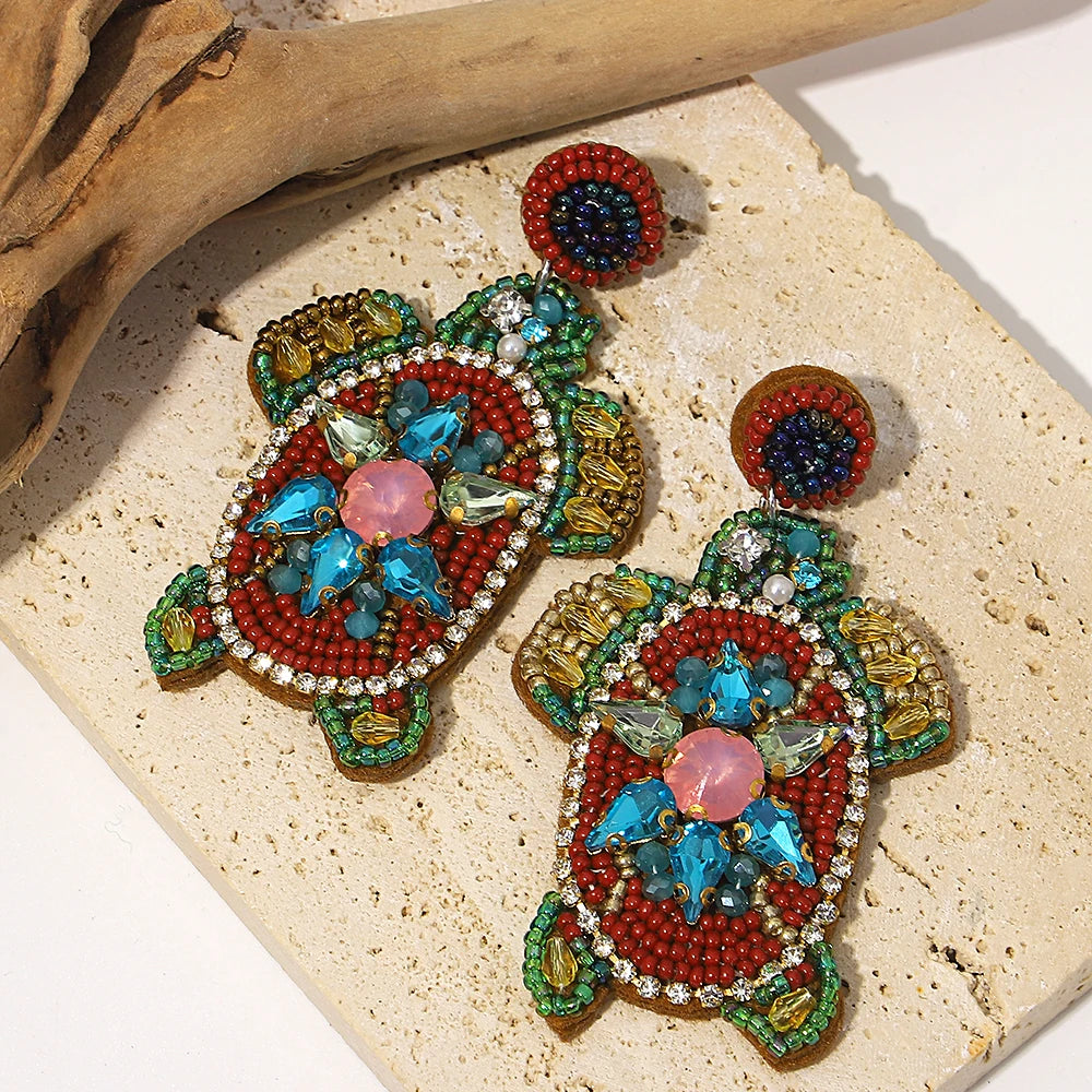Bohemian Starfish Lobster Conch Earrings – Handmade Summer Beach Jewelry