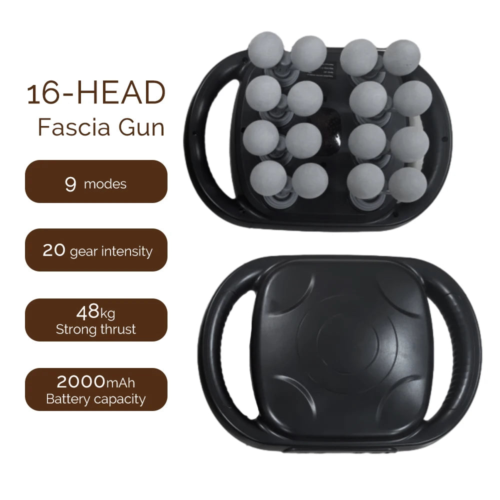 Fascia Gun – 42-Head High-Frequency Vibration Massage Gun | Full Body, Back, Waist, Neck & Shoulder Muscle Massager