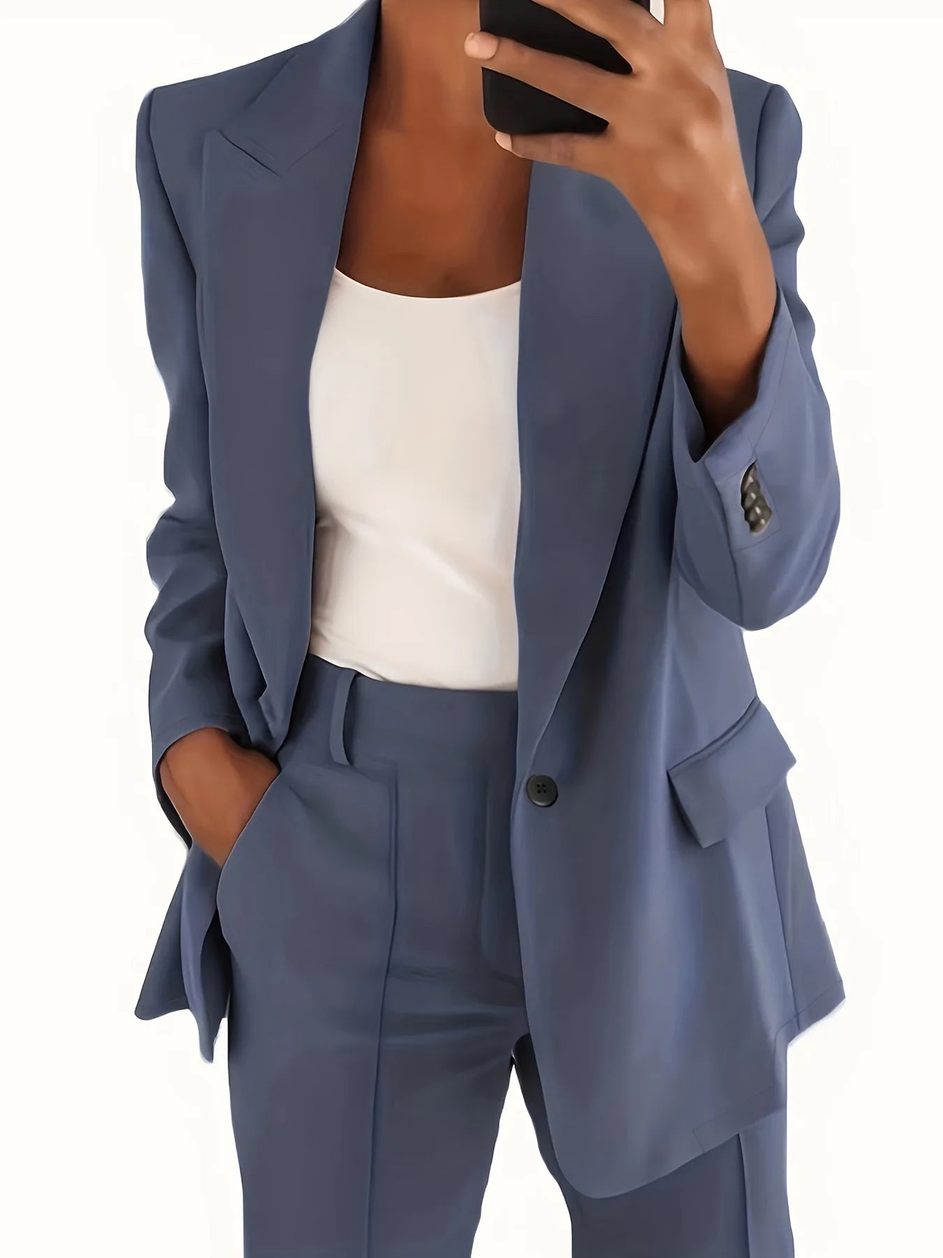 Women's Plus Size Blazer – Casual Long Sleeve with Suit Collar