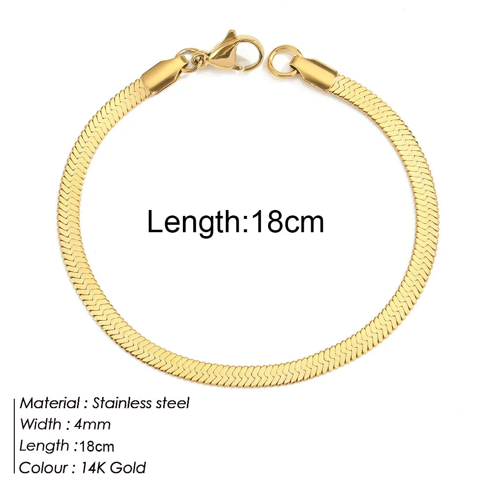 Gold Stainless Steel Twist Cuban Chain Bracelet – Women’s Jewelry Gift