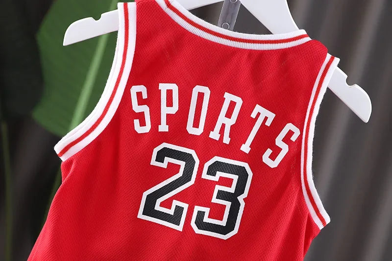 2025 Summer Baby Basketball Outfit – T-Shirt & Shorts Tracksuit for Boys & Girls (Ages 1-6)
