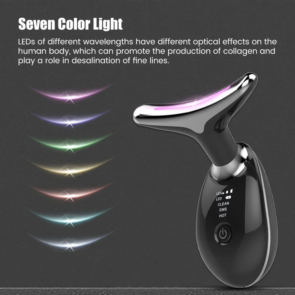 Face & Neck Lift Beauty Device – EMS Facial Massager with LED Light Therapy for Double Chin Removal, Skin Rejuvenation, Tightening & Anti-Wrinkle Care