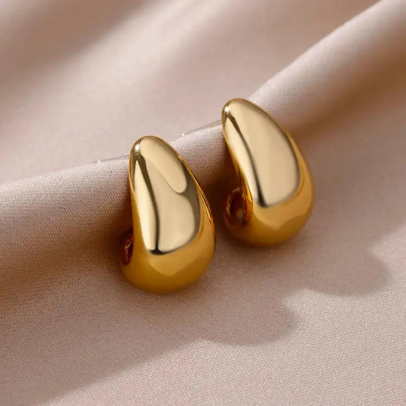 Gold Heart Zircon Hoop Earrings – Waterproof Stainless Steel Jewelry