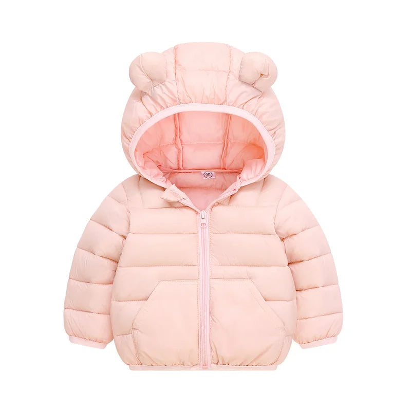 2025 Kids Hooded Cotton Jacket – Boys & Girls Winter Thick Warm Zipper Coat 2-6Y