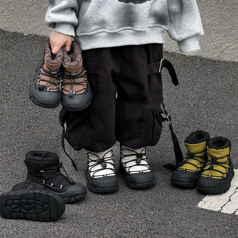 Children Winter Snow Boots – Waterproof Warm Cotton Shoes Boys Girls Outdoor Non-Slip School Boots
