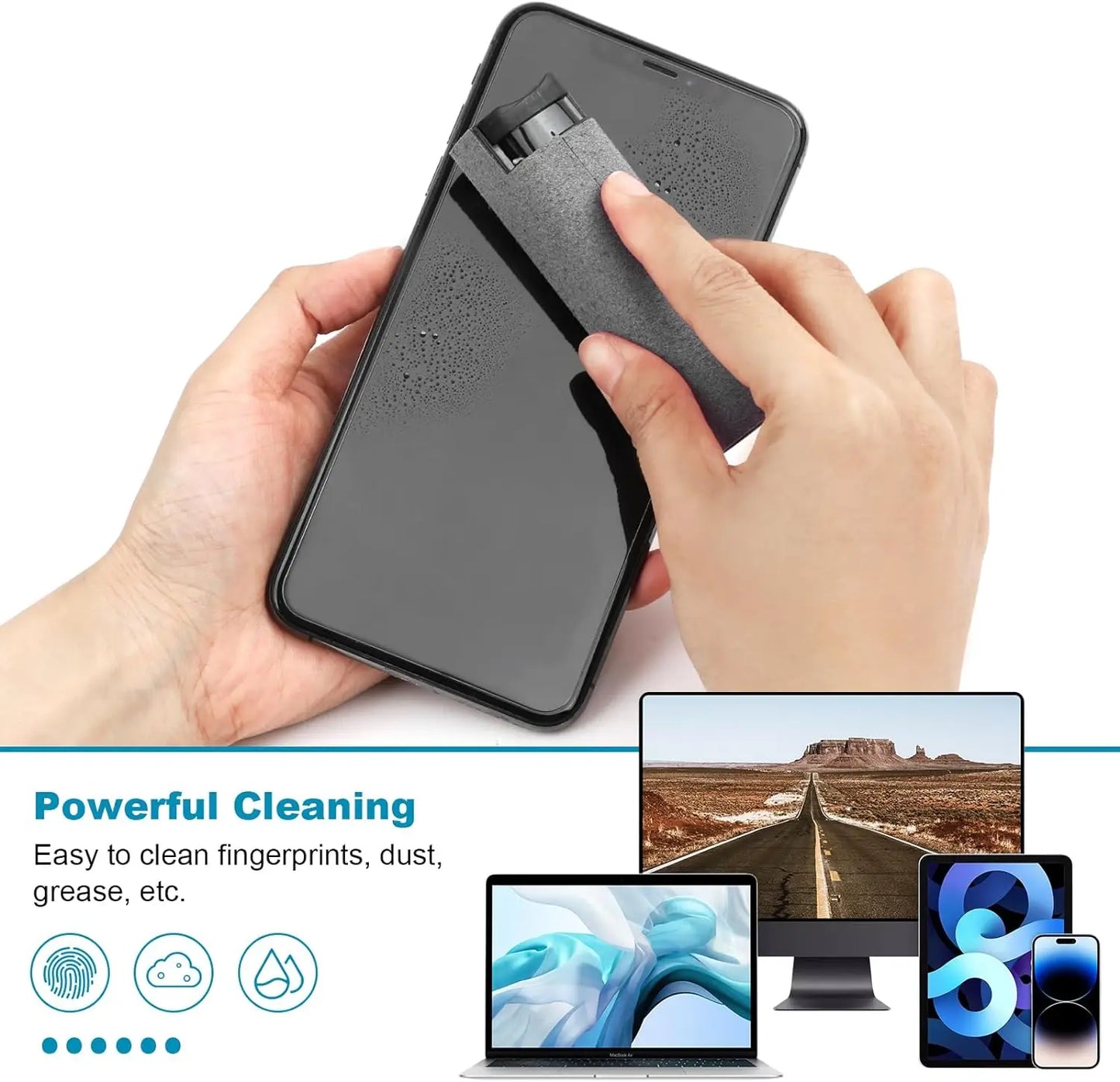Screen Cleaner Spray & Wipe Kit – Multi-Purpose Cleaning Tool for Laptop, Monitor, Phone & Tablet