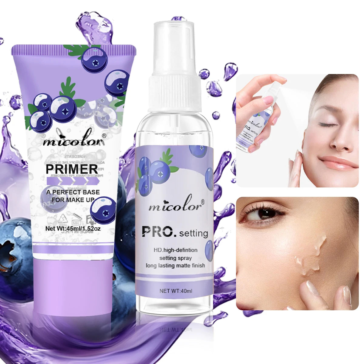 Makeup Primer & Setting Spray Set – Long-Lasting Pore-Blurring Finish