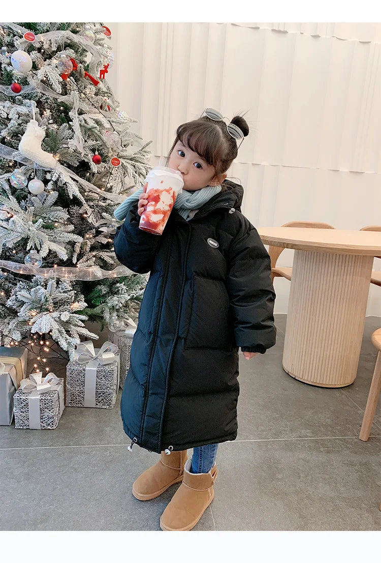 Winter Warm Girls Hooded Puff Jacket – Cotton Lined Zipper Coat, Thick Kids School Outfits 2-14Y