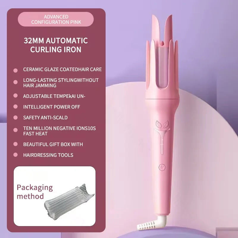 Automatic Curling Iron 32mm – Ceramic Hair Curler with Anion Technology & Fast Heating