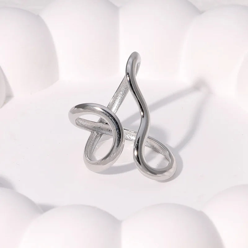18K Gold Plated Open Ring – Waterproof Stainless Steel Women’s Jewelry