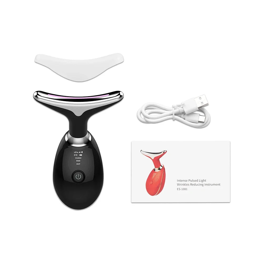 Face & Neck Lift Beauty Device – EMS Facial Massager with LED Light Therapy for Double Chin Removal, Skin Rejuvenation, Tightening & Anti-Wrinkle Care