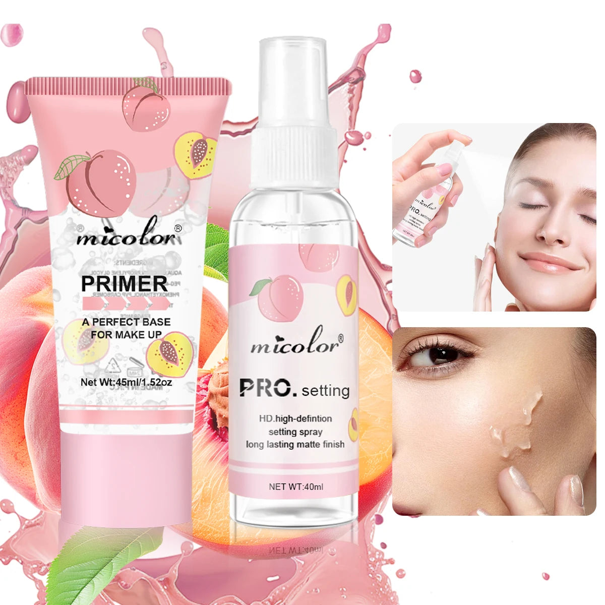 Makeup Primer & Setting Spray Set – Long-Lasting Pore-Blurring Finish