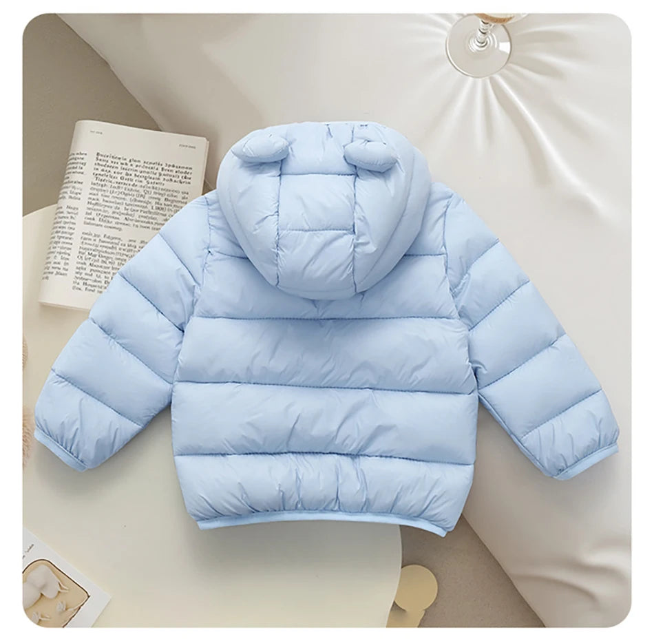 2025 Autumn Winter Kids Hooded Jacket – Warm Zipper Coat Parka for Boys & Girls