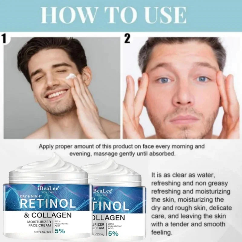 Retinol Anti-Wrinkle Cream for Men – Collagen Boost & Moisturizing Anti-Aging Face Care