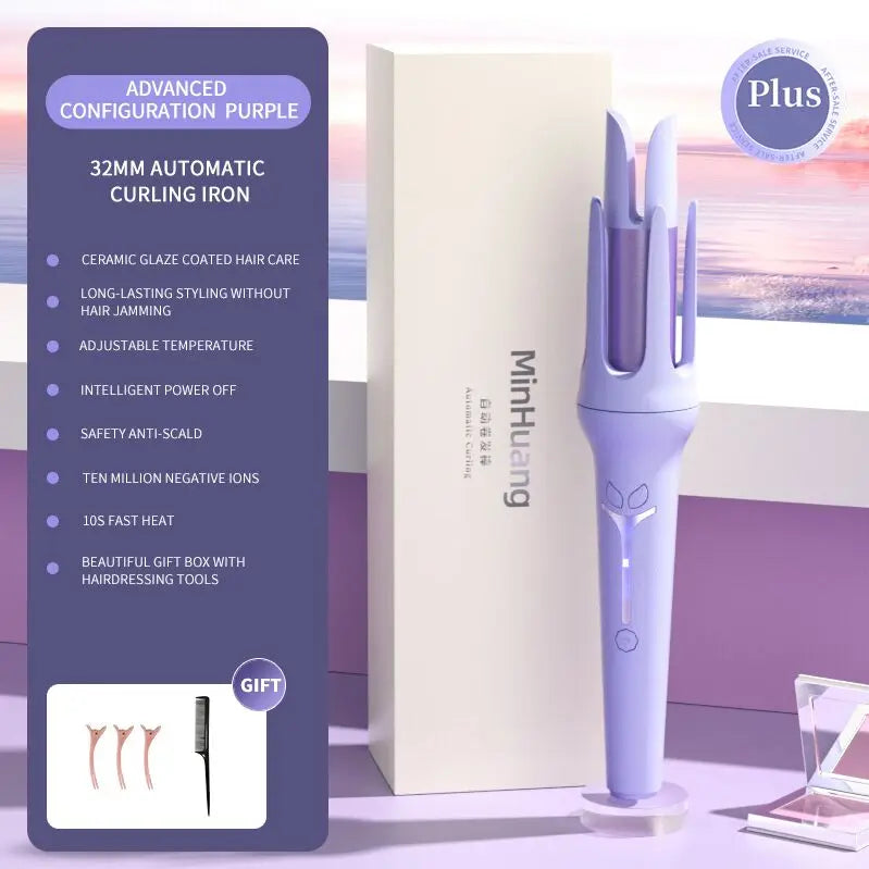 Automatic Curling Iron 32mm – Ceramic Hair Curler with Anion Technology & Fast Heating