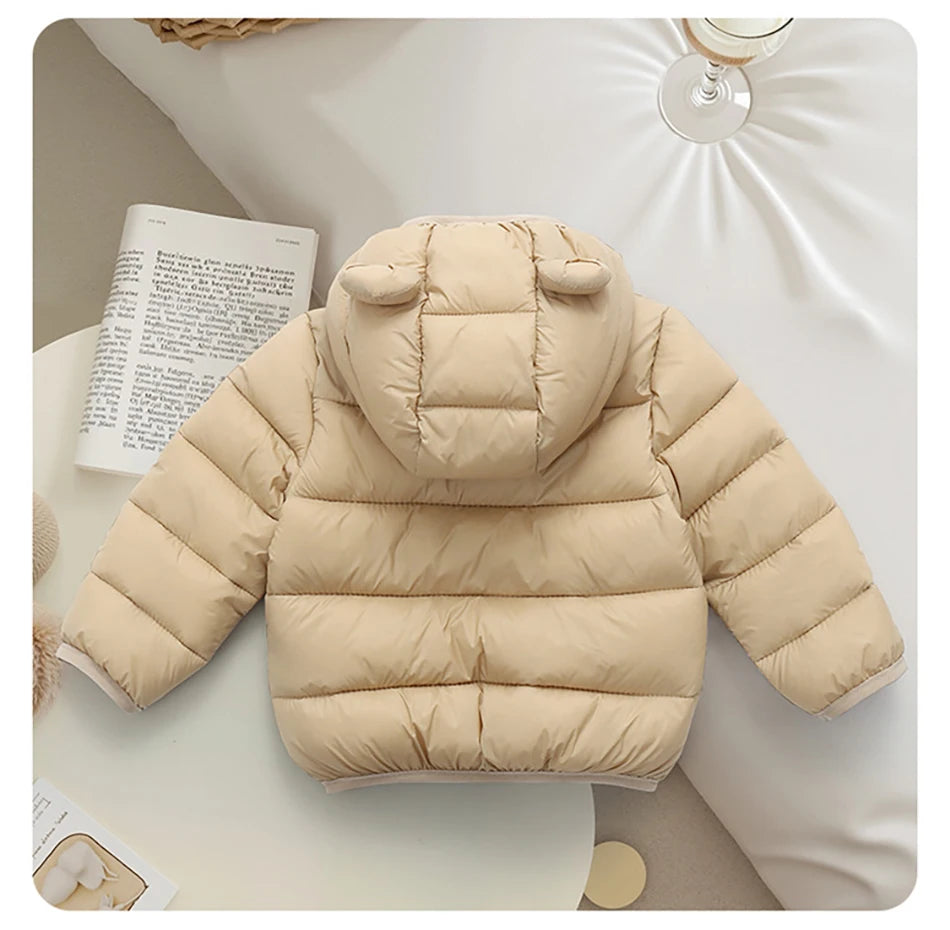 2025 Autumn Winter Kids Hooded Jacket – Warm Zipper Coat Parka for Boys & Girls