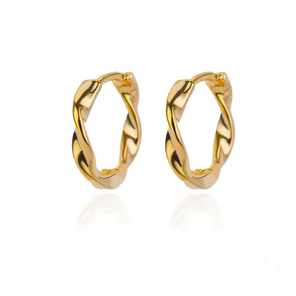 Gold Heart Zircon Hoop Earrings – Waterproof Stainless Steel Jewelry