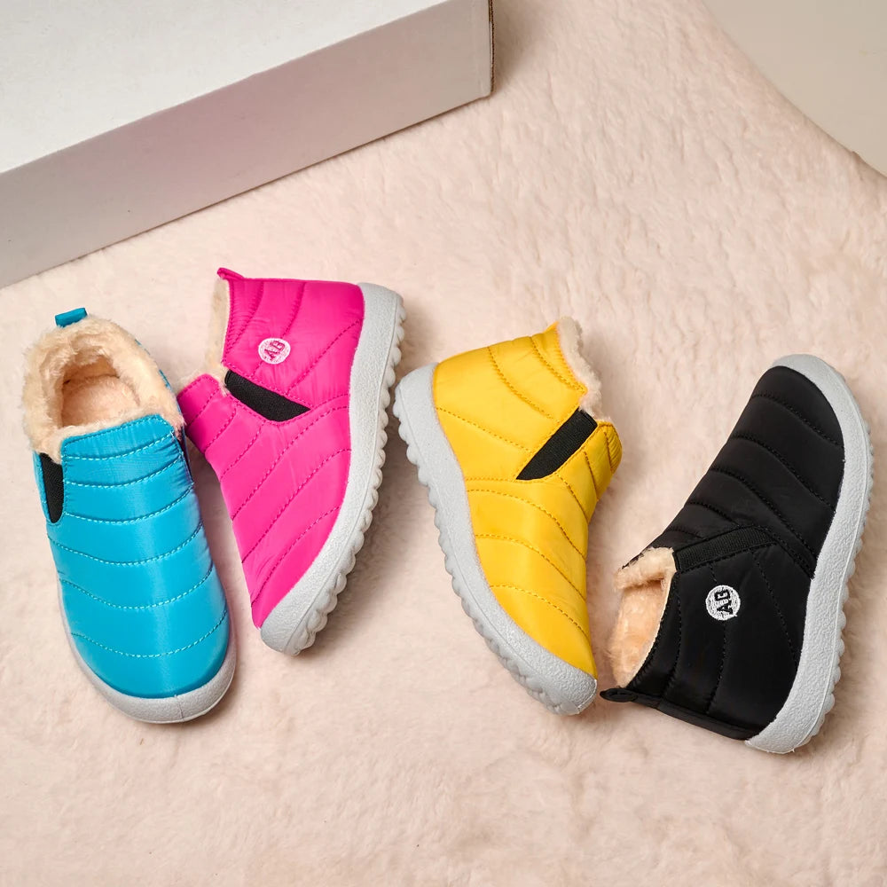 Children Winter Plush Snow Boots Waterproof Non-Slip
