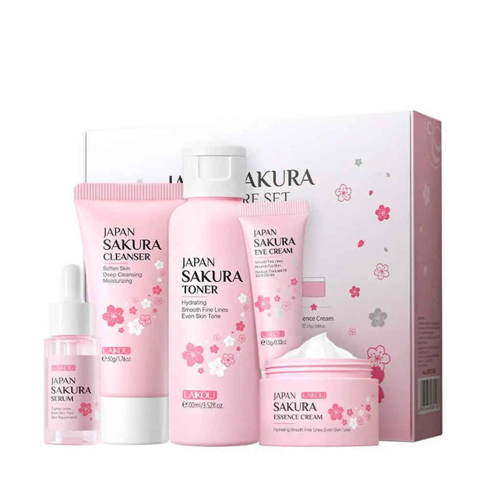 Sakura Skincare Gift Set – Cream, Toner, Serum & More (3/5pcs)