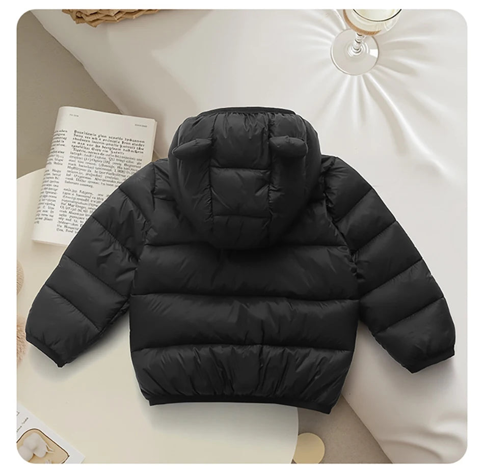 2025 Autumn Winter Kids Hooded Jacket – Warm Zipper Coat Parka for Boys & Girls