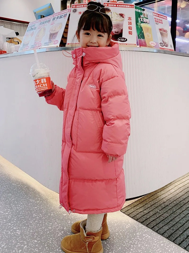 Winter Warm Girls Hooded Puff Jacket – Cotton Lined Zipper Coat, Thick Kids School Outfits 2-14Y