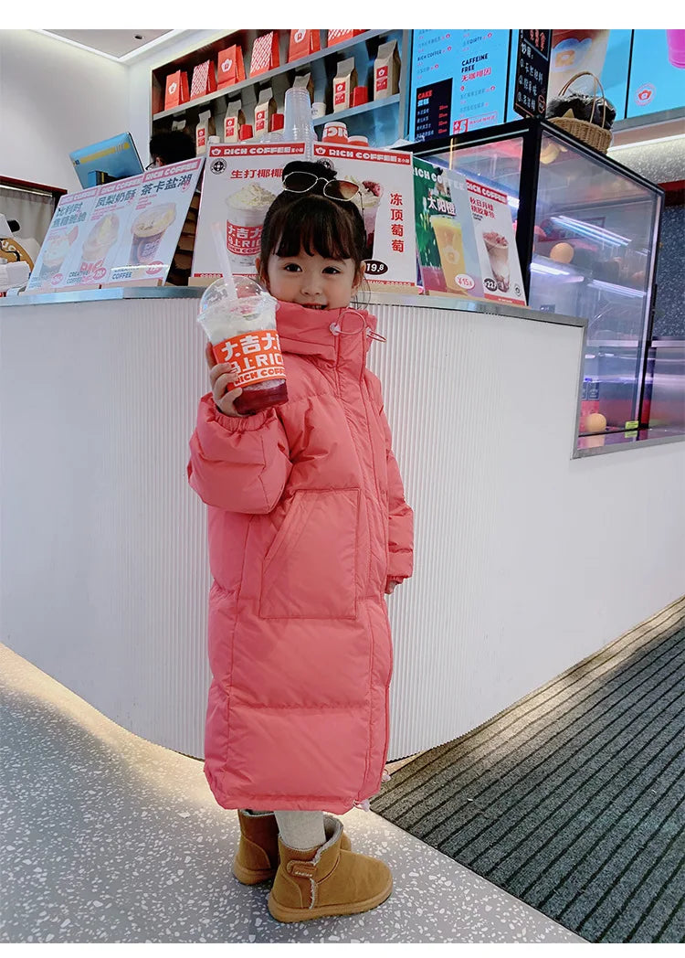 Winter Warm Girls Hooded Puff Jacket – Cotton Lined Zipper Coat, Thick Kids School Outfits 2-14Y