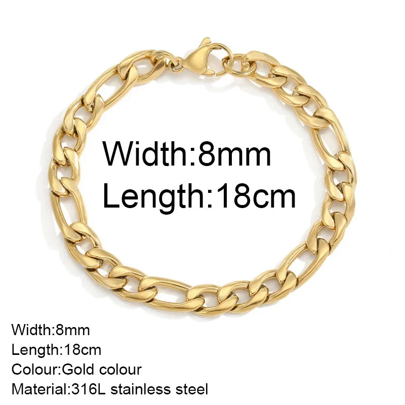 Gold Stainless Steel Twist Cuban Chain Bracelet – Women’s Jewelry Gift