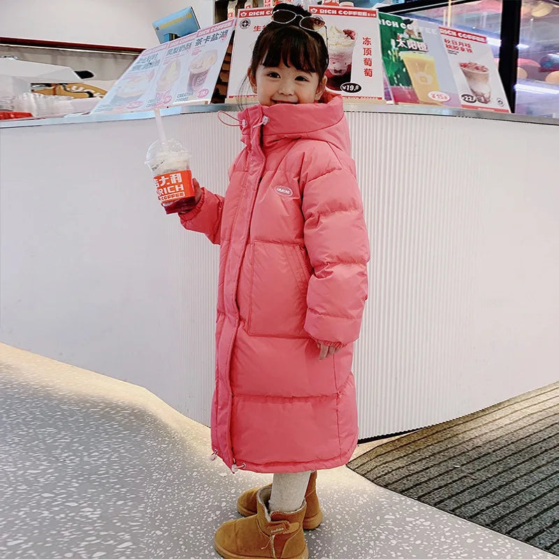Winter Warm Girls Hooded Puff Jacket – Cotton Lined Zipper Coat, Thick Kids School Outfits 2-14Y