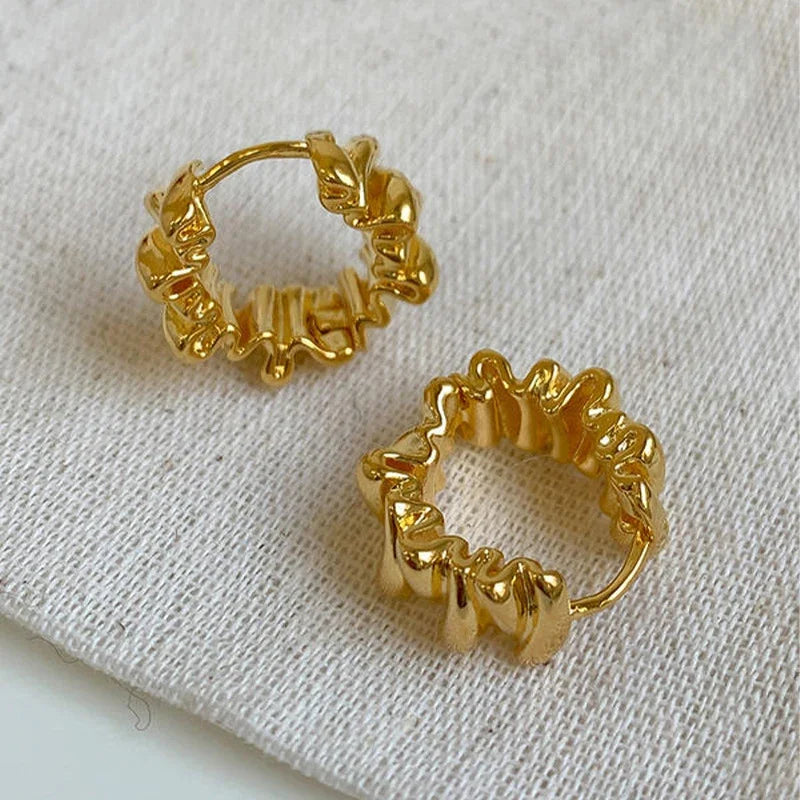 LATS Retro Geometric Hoop Earrings – Irregular Simple Circle Fashion Jewelry for Women