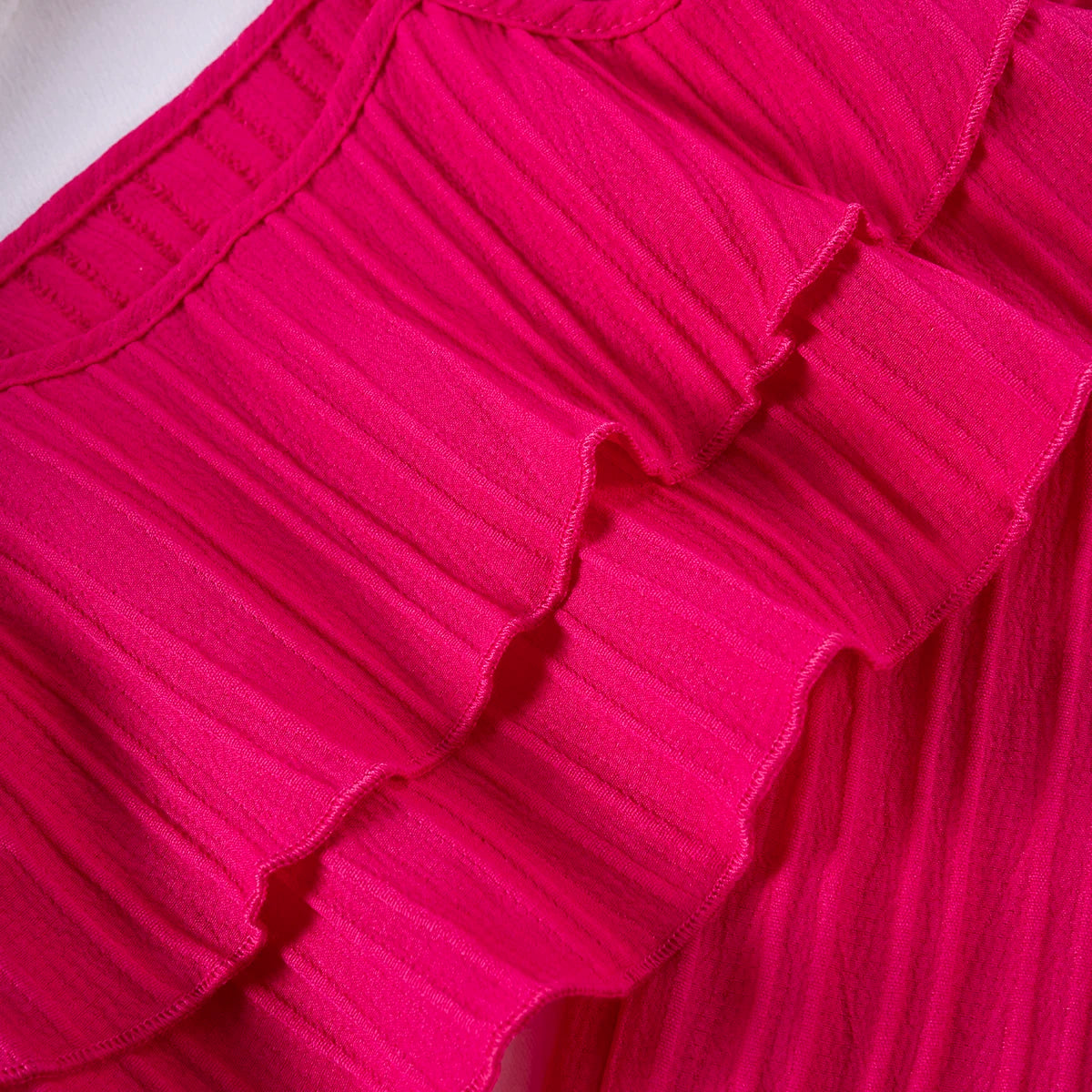 Girls Solid Color Suspenders Dress Set – Ruffles Top & Wide Leg Pants, Elegant Summer Outfit