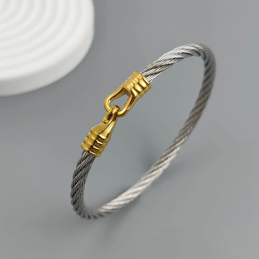 18K Gold-Plated Stainless Steel Horseshoe Bracelet – Waterproof Couple’s Jewelry