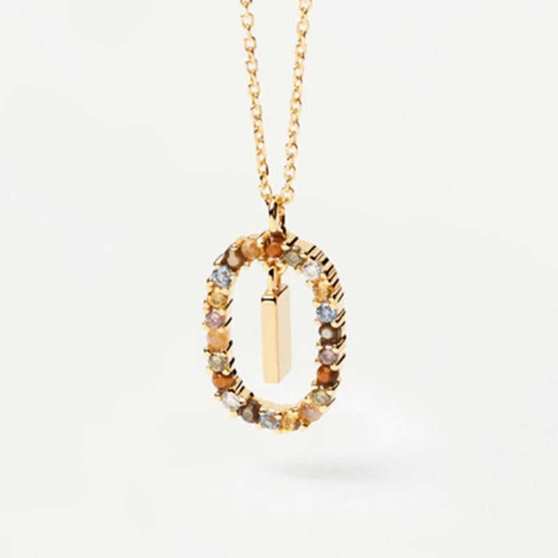 26 English Letter Pendant 925 Sterling Zircon Necklace – Fine Jewelry Choker for Women