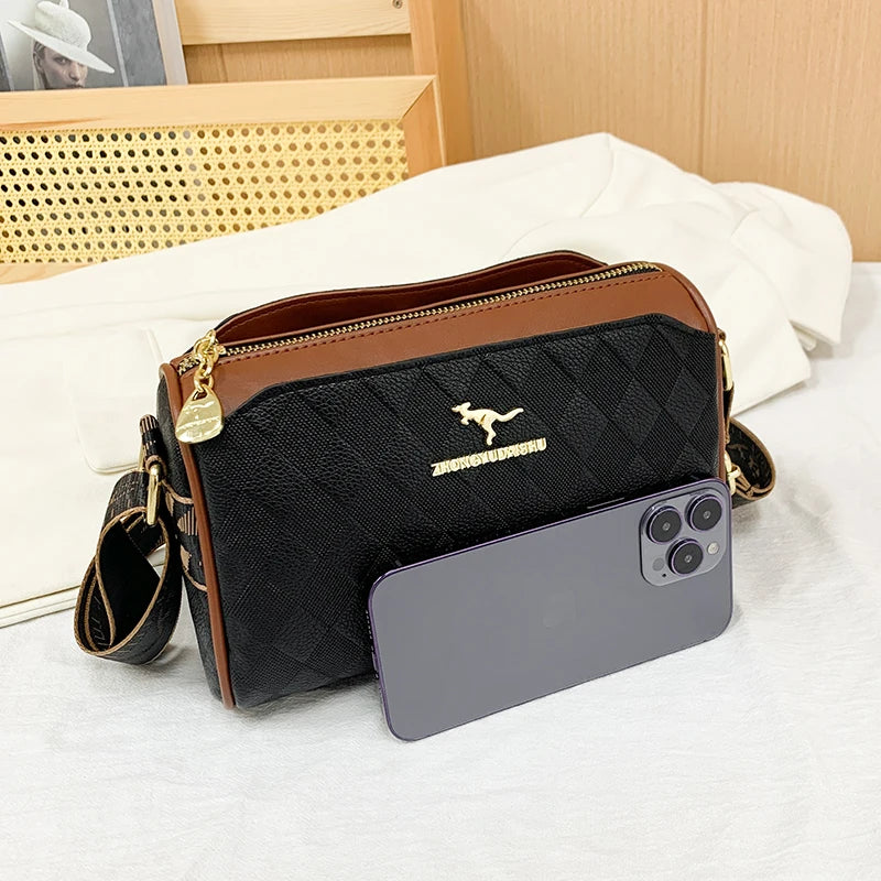 Luxury High-Quality Women’s Messenger Bag – Designer Checkered Trendy Shoulder Crossbody
