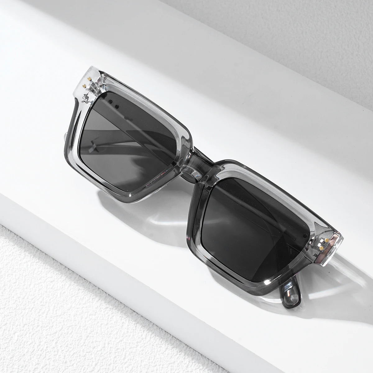 Ruiao 2025 Luxury Premium Black Designer Square Sunglasses – Unisex for Men & Women