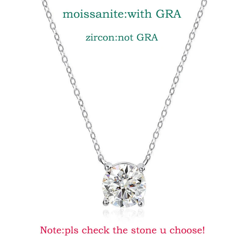 Smyoue 1-5CT Rose Gold Moissanite Necklace – D Color Sparkling Classic Pendant, 925 Sterling Silver