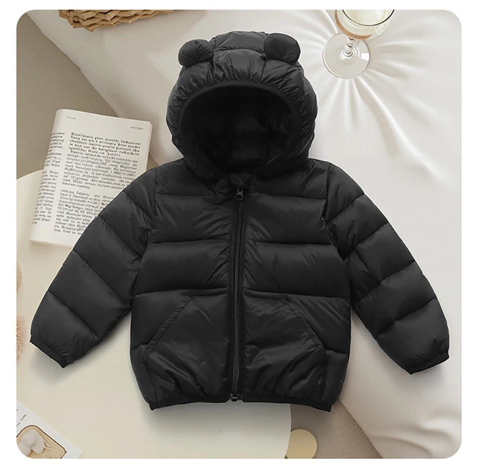 2025 Autumn Winter Kids Hooded Jacket – Warm Zipper Coat Parka for Boys & Girls