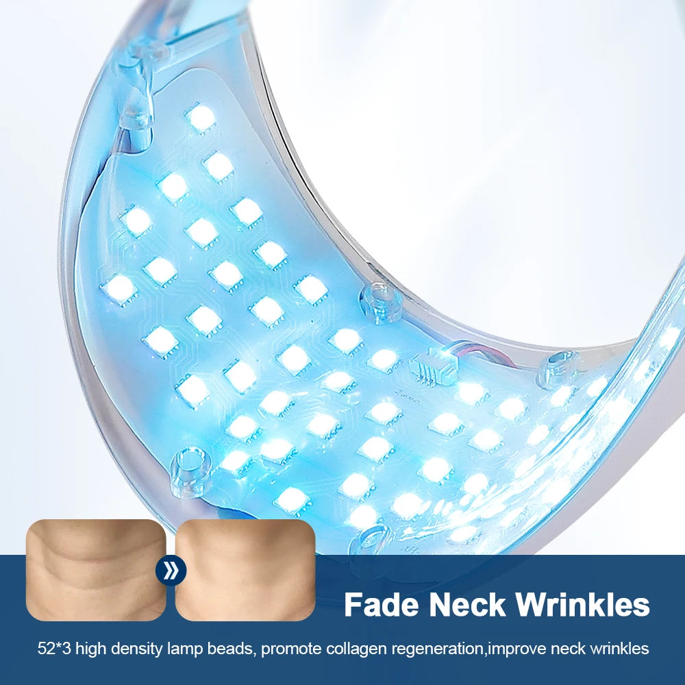 Wireless 7-Color LED Face Beauty Machine – Photon Therapy Facial & Neck Mask for Skin Tightening and Rejuvenation