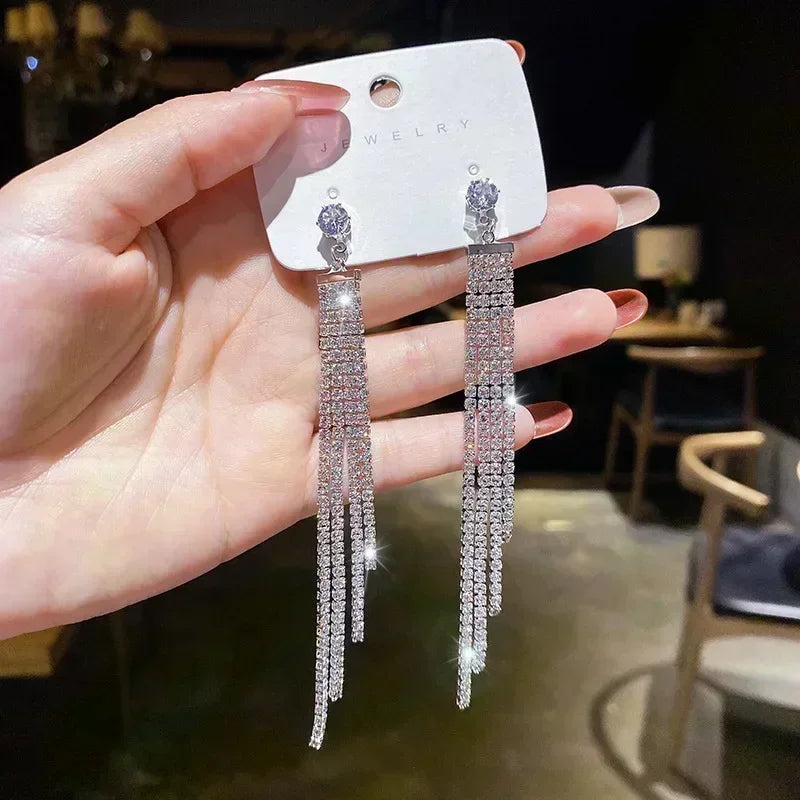 Rectangular Zircon Earrings – Elegant Women’s Wedding Jewelry